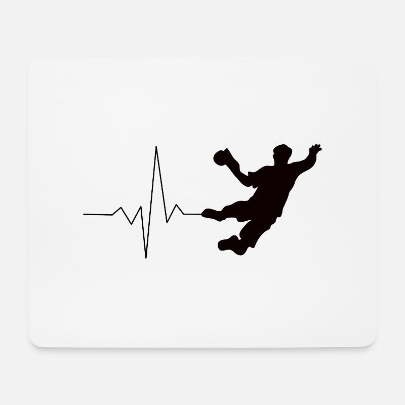 Handball Herzschlag - Mousepad (Querformat) - Weiß