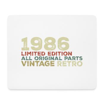 1986 Born Vintage 1986 Retro Geburtstagsgeschenk - Mousepad (Querformat) - Weiß - Vorne