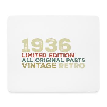 1936 né cadeau d’anniversaire vintage 1936 Retro - Tapis de souris (format paysage) - blanc - Devant
