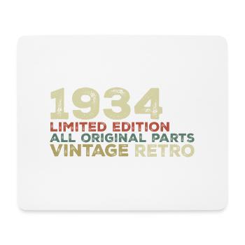 1934 né cadeau d’anniversaire vintage 1934 Retro - Tapis de souris (format paysage) - blanc - Devant