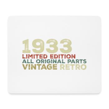 1933 Born Vintage 1933 Retro Geburtstagsgeschenk - Mousepad (Querformat) - Weiß - Vorne