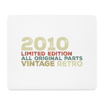2010 geborenes Vintage-Geburtstagsgeschenk 2010 Retro - Mousepad (Querformat) - Weiß - Vorne