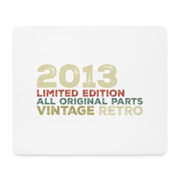 2013 né cadeau d’anniversaire vintage 2013 Retro - Tapis de souris (format paysage) - blanc - Devant