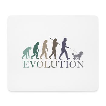 EVOLUTION PUDEL - Mousepad (Querformat) - Weiß - Vorne