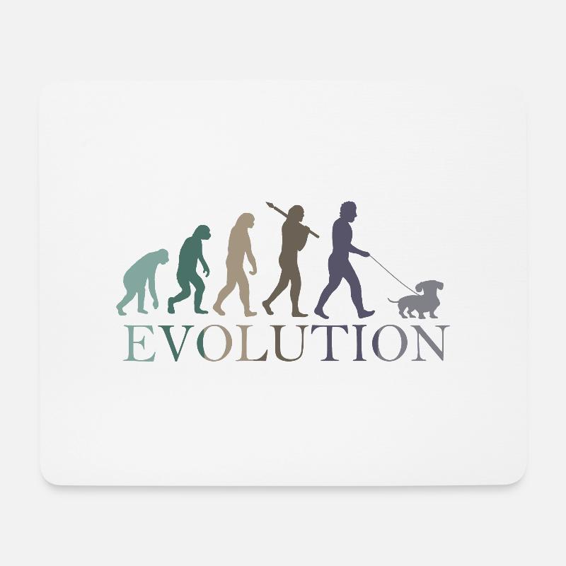 EVOLUTION OF THE RETRO DACHSHUND - Mouse Pad (horizontal) - white