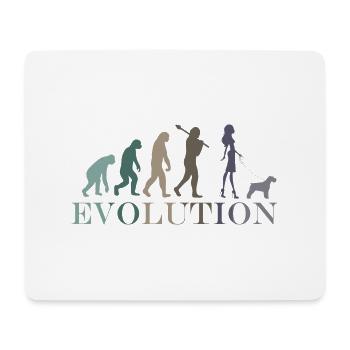 Schnauzer evolution woman - Mouse Pad (horizontal) - white - Front