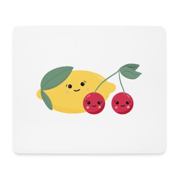 Citron et cerises - Tapis de souris (format paysage) - blanc - Devant