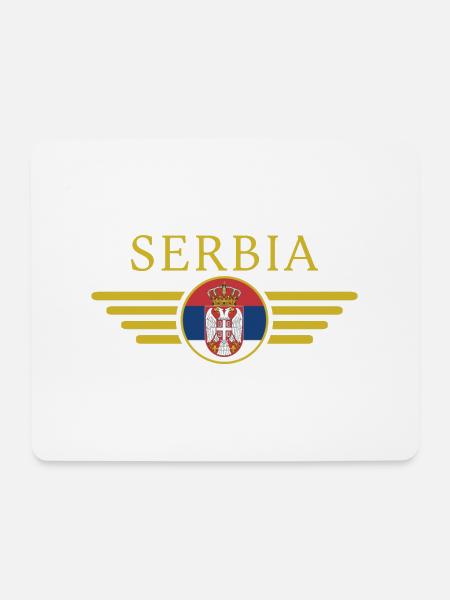 Ich liebe Serbien, Eleganz Stil Design T-Shirt - Mousepad (Querformat) - Weiß
