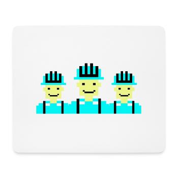 Construction Worker Pixel 02 - Mouse Pad (horizontal) - white - Front