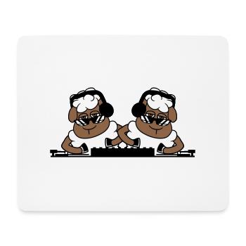 2 Cool DJ Sheep Sheep Mixer Party Music - Mouse Pad (horizontal) - white - Front
