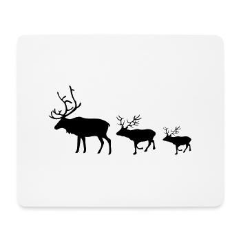reh familie - Mousepad (Querformat) - Weiß - Vorne