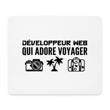 Voyageurs & Développeurs web Passion & Découverte - Tapis de souris (format paysage) - blanc - Devant