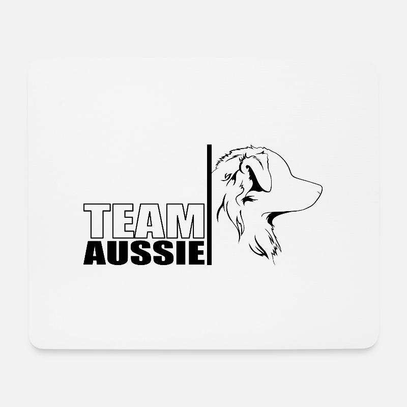 TEAM Aussie Hunde Australian Shepherd Wilsigns - Mousepad (Querformat) - Weiß