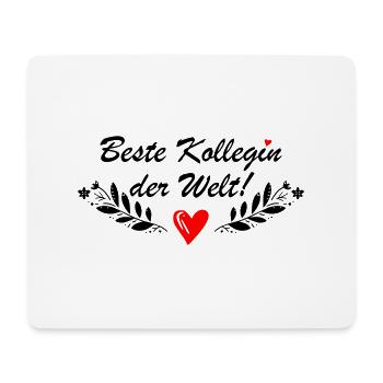 Beste Kollegin der Welt Herz - Mousepad (Querformat) - Weiß - Vorne