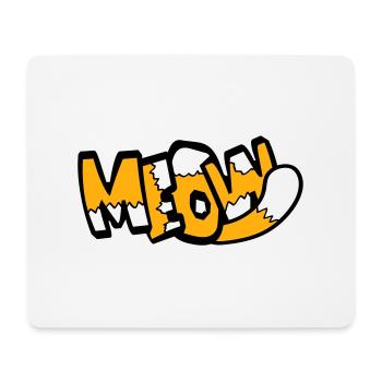 Meow Cat Bande dessinée Texte Meow Citation de dessin animé drôle - Tapis de souris (format paysage) - blanc - Devant
