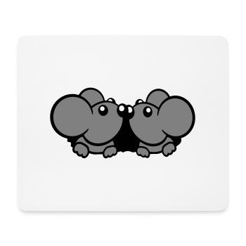 2 Mäuse Paar Zwei Verliebt Valentinstag Mauseloch - Mousepad (Querformat) - Weiß - Vorne