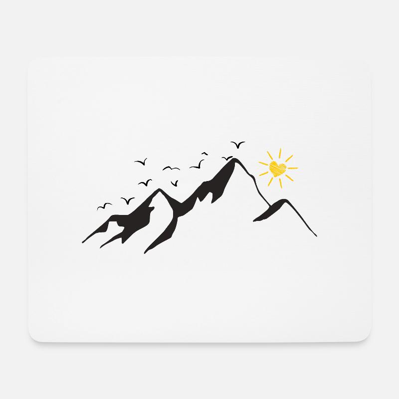 Berge Natur wandern - Mousepad (Querformat) - Weiß