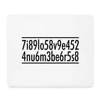 I love numbers - Mousepad (Querformat) - Weiß - Vorne