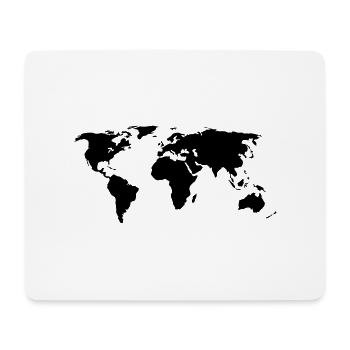 Carte du Monde - Tapis de souris (format paysage) - blanc - Devant