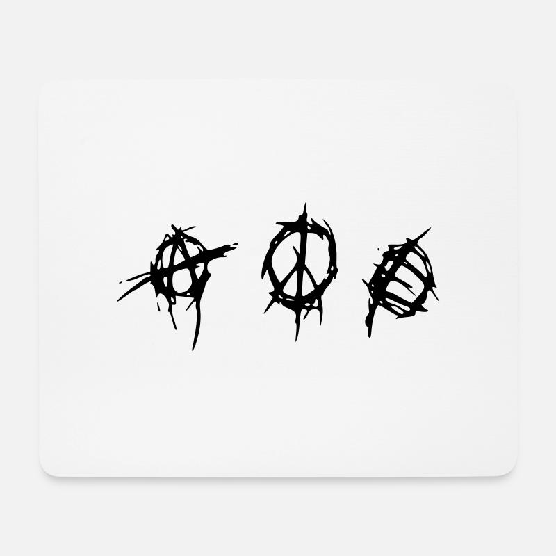 anarchy_peace_equality - Mousepad (Querformat) - Weiß