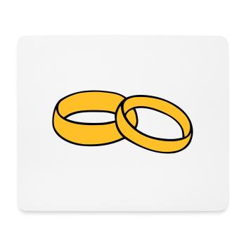 Anneaux de mariage - Tapis de souris (format paysage) - blanc - Devant
