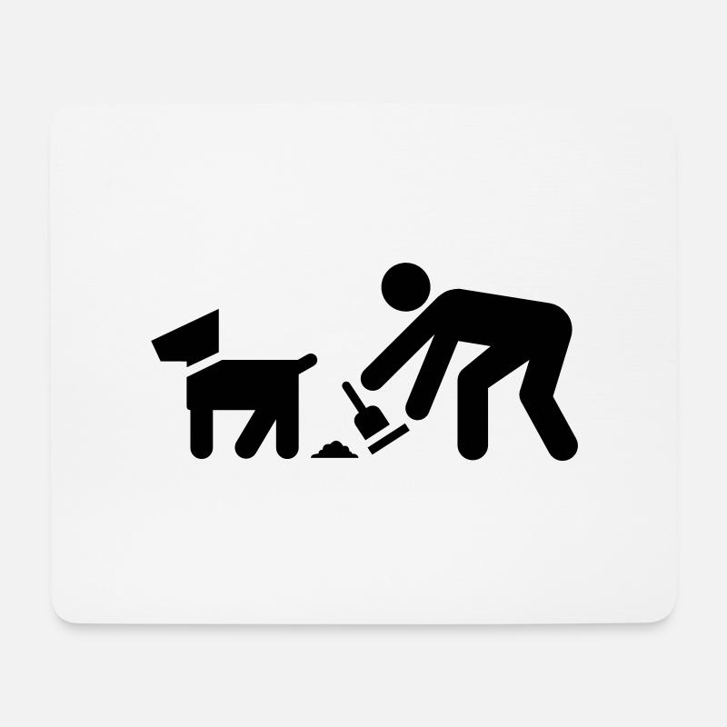Hundehaufen, Hundehalter, Hund - Mousepad (Querformat) - Weiß