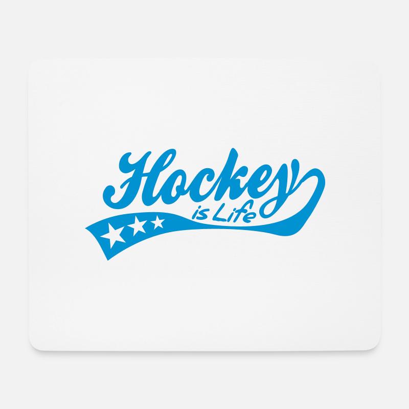 hockey is life - retro - Mousepad (Querformat) - Weiß