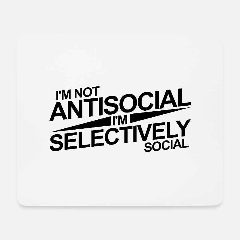 Antisocial Selectively Social Nerd Geek Geschenk - Mousepad (Querformat) - Weiß