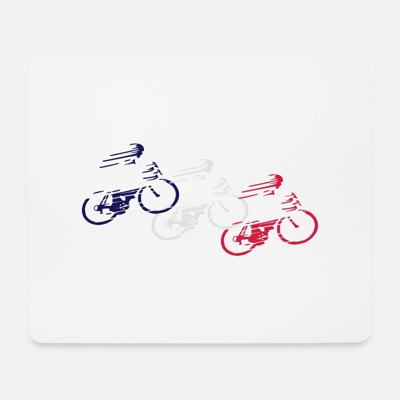 rennrad rennradfahrer frankreich - Mousepad (Querformat) - Weiß