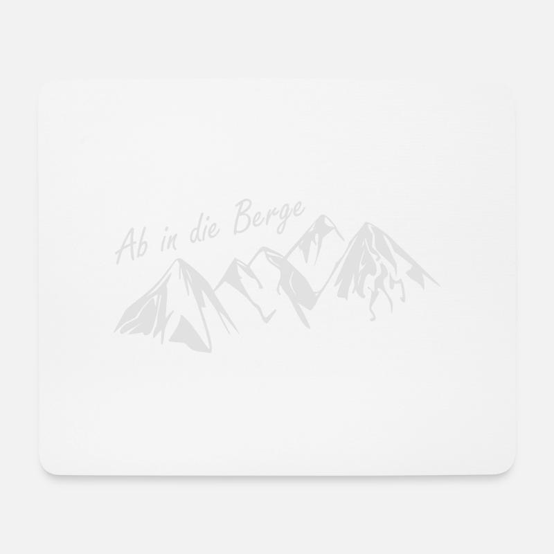 Ab in die Berge Wandern Geschenk Idee - Mousepad (Querformat) - Weiß