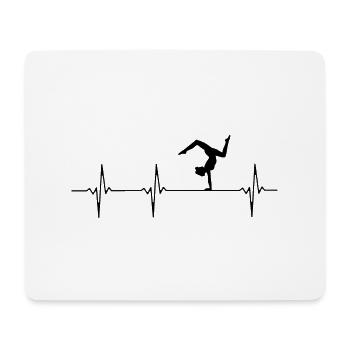 Heartbeat acrobatics yoga heartbeat rhythmic - Mouse Pad (horizontal) - white - Front