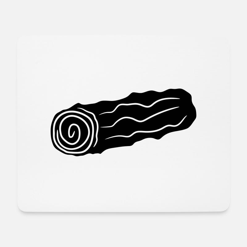 schwarz baumstamm holz stock feuerholz huette holz - Mousepad (Querformat) - Weiß