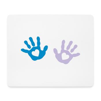Baby - Handabdruck - Herz - Mousepad (Querformat) - Weiß - Vorne