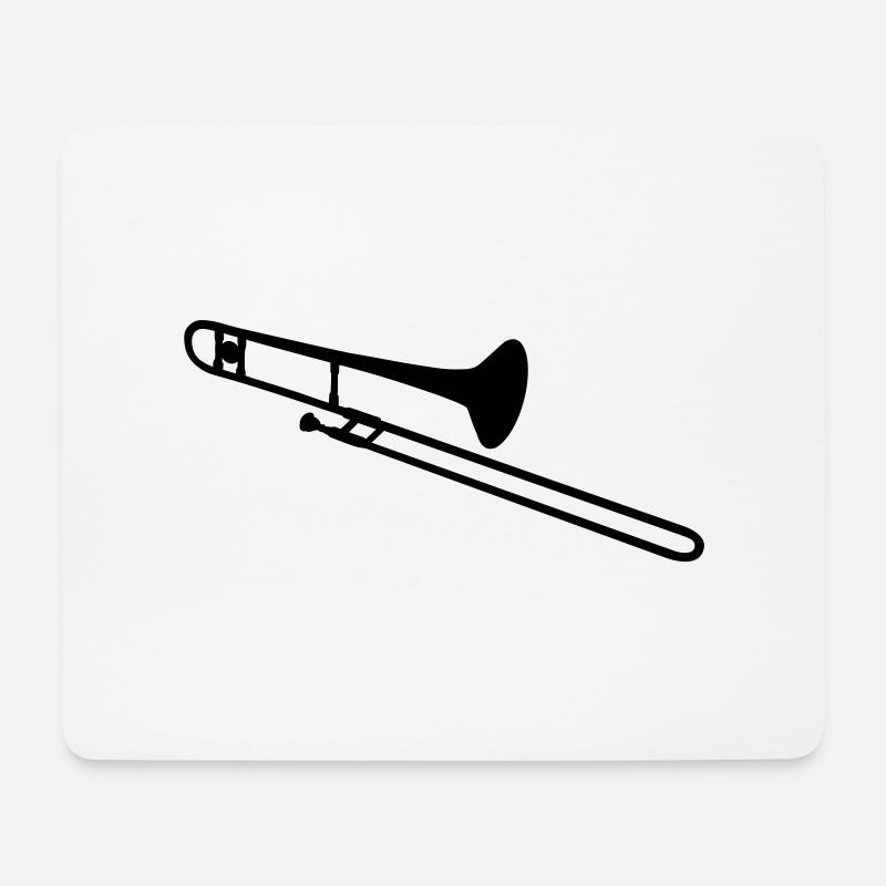 Posaune - Mousepad (Querformat) - Weiß