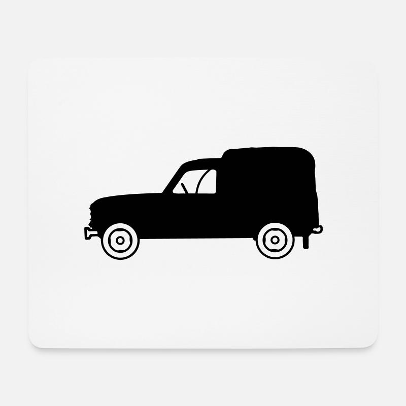 4L_fourgonnette - Mousepad (Querformat) - Weiß