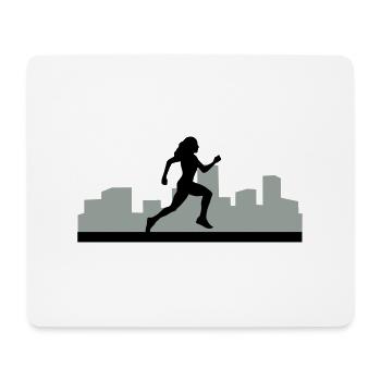 coureuse, courir, running, run - Tapis de souris (format paysage) - blanc - Devant