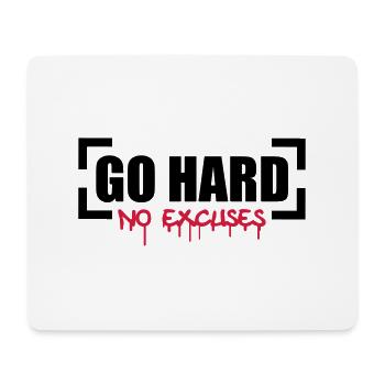 Go Hard No Excuses - Tapis de souris (format paysage) - blanc - Devant