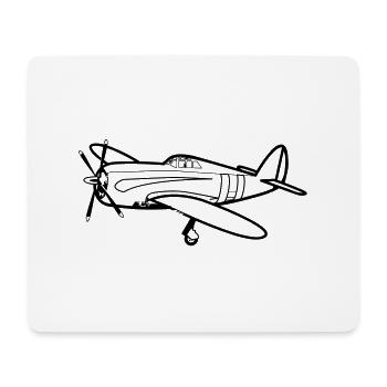 flieger - Mousepad (Querformat) - Weiß - Vorne