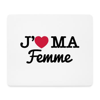 J'aime ma femme - Tapis de souris (format paysage) - blanc - Devant