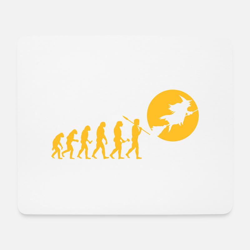 Evolution Hexe Silhouette Geschenk Shirt - Mousepad (Querformat) - Weiß