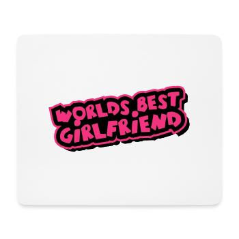 Worlds best Girlfriend Comic Cartoon - Mouse Pad (horizontal) - white - Front