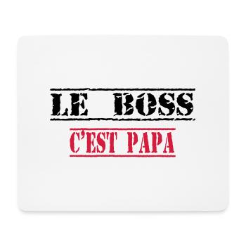 Le boss c'est papa - Mousepad (Querformat) - Weiß - Vorne
