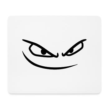 mund gesicht boese augen gefaehrlich gemein comic - Mousepad (Querformat) - Weiß - Vorne