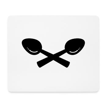 crossed spoons / gekreuzte Löffel (1c) - Mouse Pad (horizontal) - white - Front