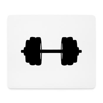 dumbbell bodybuilding weight 2 - Mouse Pad (horizontal) - white - Front