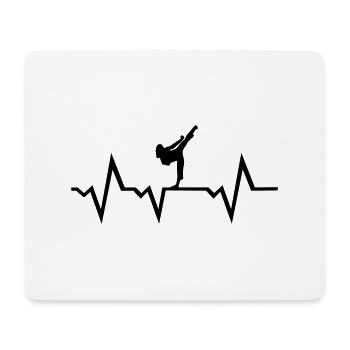 Martial Arts & Heartbeat, woman - Mouse Pad (horizontal) - white - Front