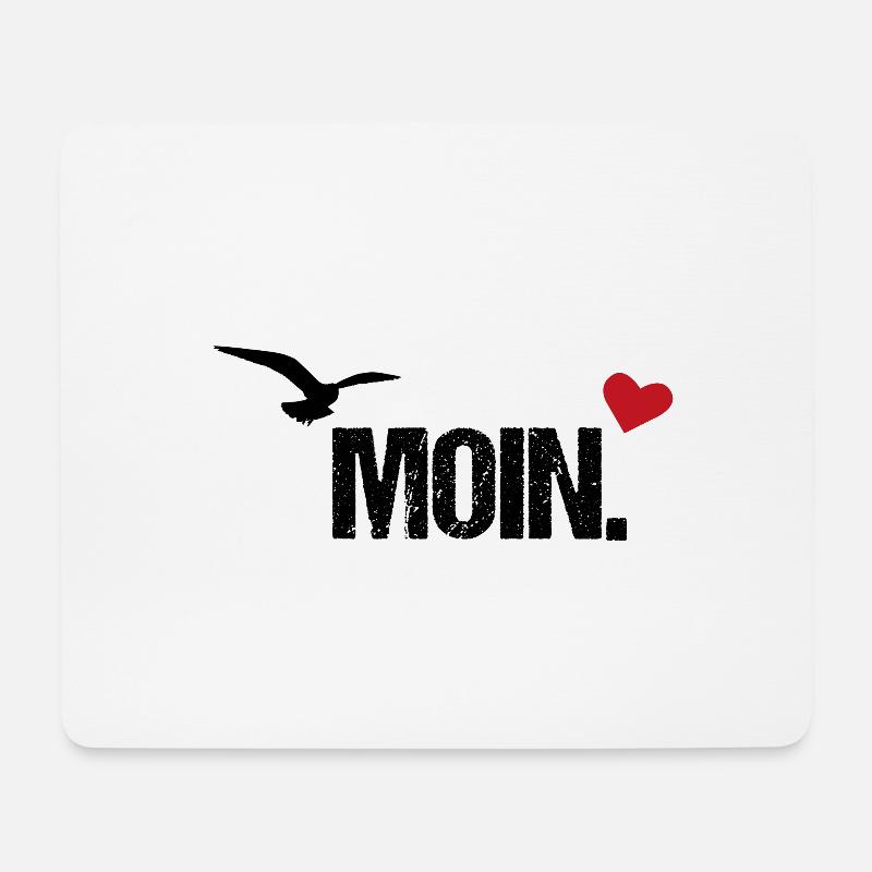 Gesichtsmaske Moin - Mousepad (Querformat) - Weiß