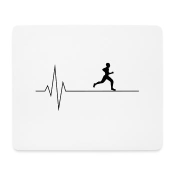 Herzschlag Läufer - Mousepad (Querformat) - Weiß - Vorne