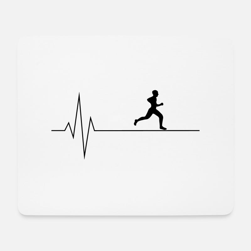 Herzschlag Läufer - Mousepad (Querformat) - Weiß