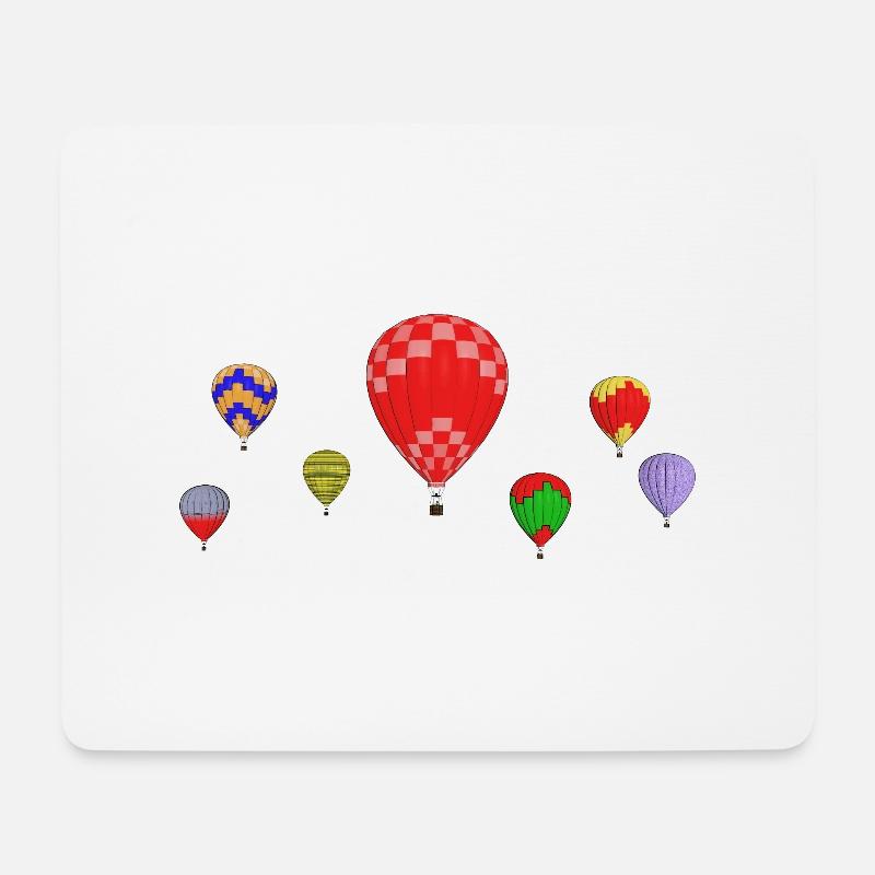 Heißluftballon, Ballon, Ballonfahrer - Mousepad (Querformat) - Weiß